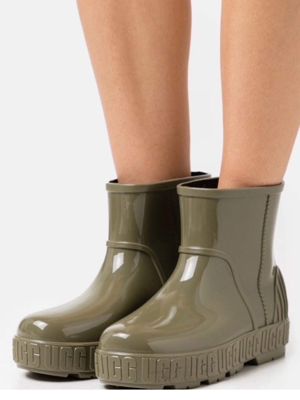 UGG Drizlita Olive Green Short Rubber Rain Boots Women’s Size 8